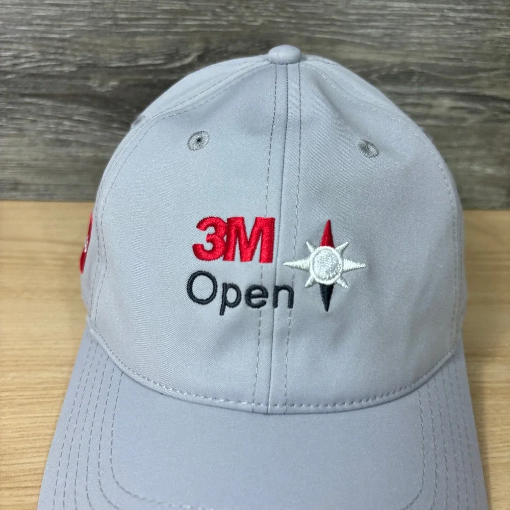 3M Open Hat Cap Strap Back Gray Levelwear Performance Golf Minnesota‎